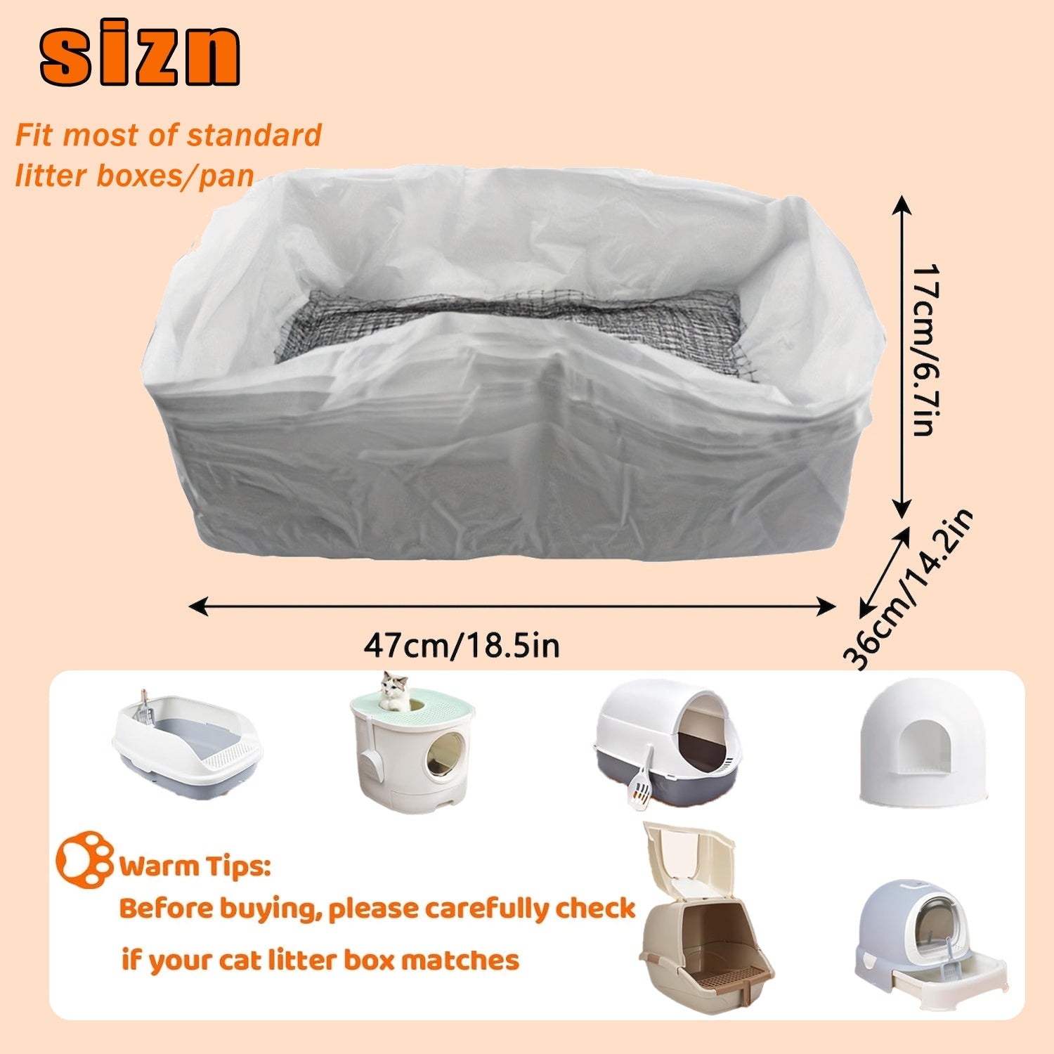 KFX-9214269 Reusable Cat Litter Filter Bags with Strainer – 10 Pack, Mesh Quick Sift, Easy Clean & Portable Design