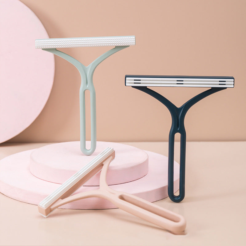 KFX-9214397 Y-Shaped Pet Hair Shaver in Pink, Dark Green, and Light Green - 12.5 x 15 cm, Made of Durable PP