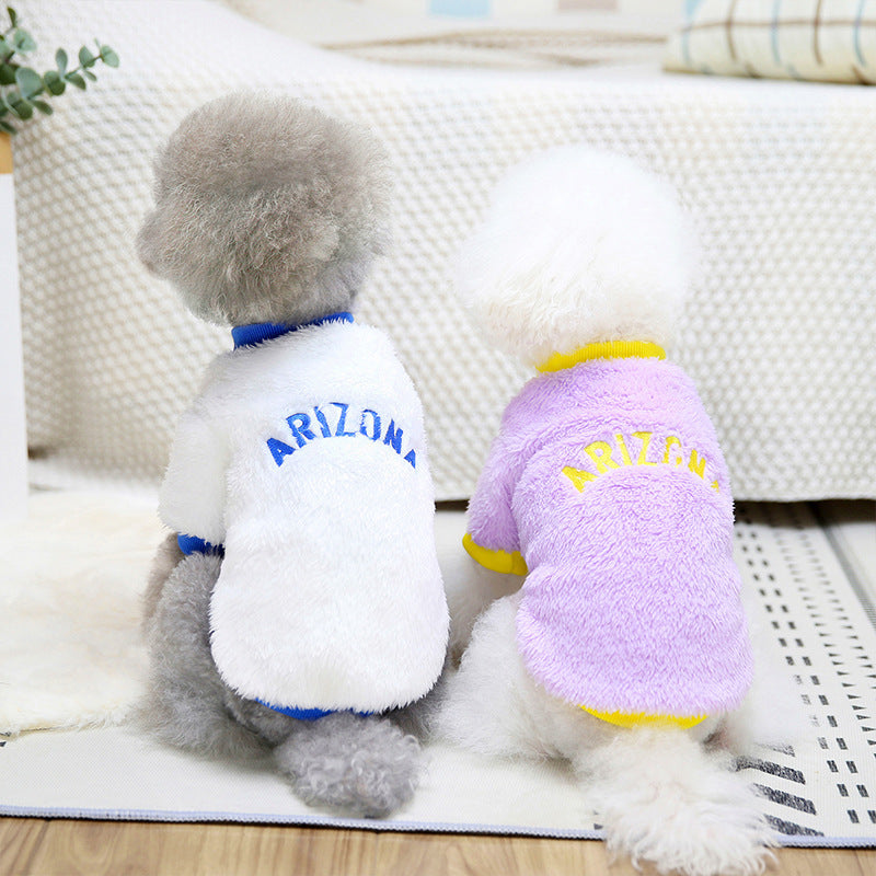KFX-9215165 Fleece Jacket for Dogs - Double-Sided Velvet Fabric, Available in Purple, Pink, White, Sizes S-XXL