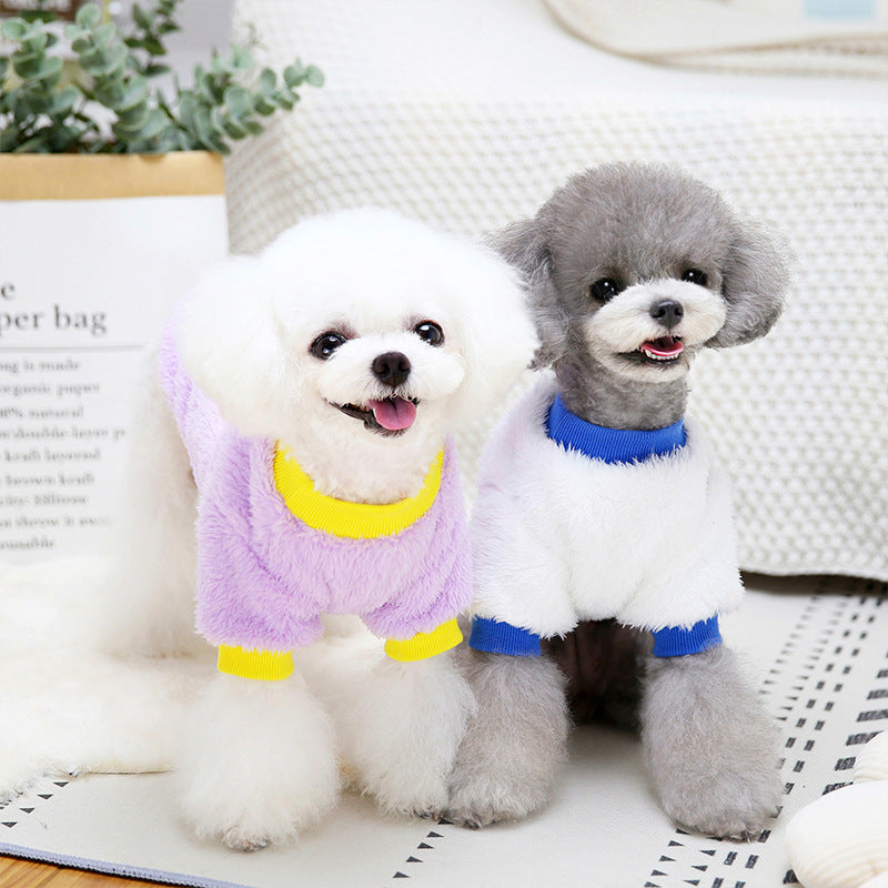 KFX-9215165 Fleece Jacket for Dogs - Double-Sided Velvet Fabric, Available in Purple, Pink, White, Sizes S-XXL