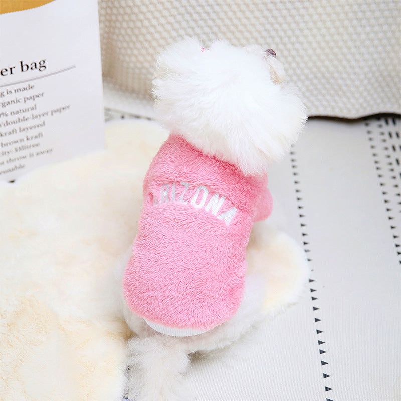 KFX-9215165 Fleece Jacket for Dogs - Double-Sided Velvet Fabric, Available in Purple, Pink, White, Sizes S-XXL