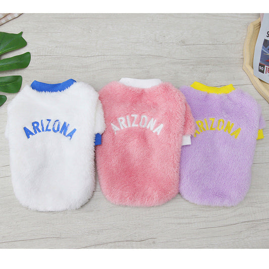 KFX-9215165 Fleece Jacket for Dogs - Double-Sided Velvet Fabric, Available in Purple, Pink, White, Sizes S-XXL