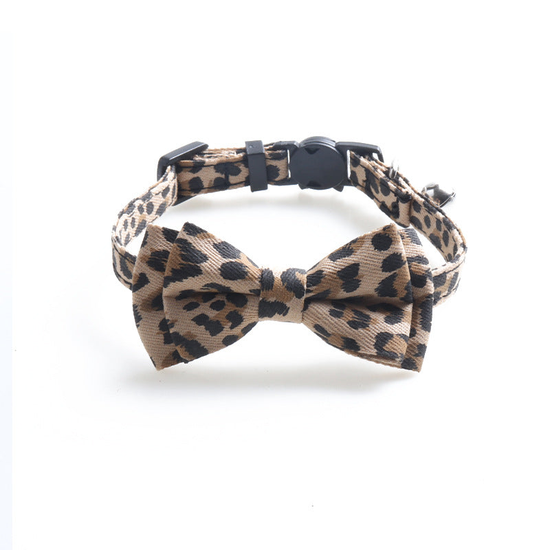 KFX-9216573 Leopard Print Cat Collar with Bell in Multiple Colors - Stylish and Comfortable Design