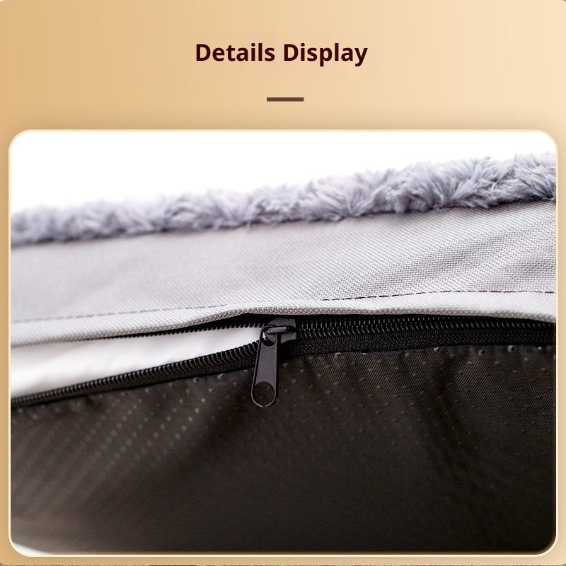 KFX-9218621 Embossed Velvet Dog Bed - Wear-Resistant Pet Mat for All Seasons in Dark Gray, Multiple Sizes Available