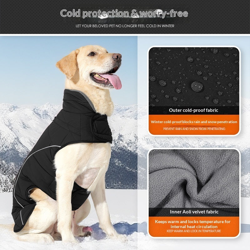 KFX-9219133 Thickened Double-Layer Insulated Vest Jacket for Pets in Black and Deep Red