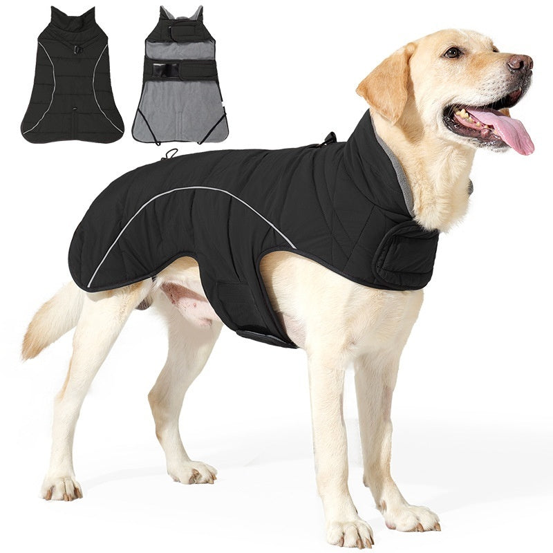KFX-9219133 Thickened Double-Layer Insulated Vest Jacket for Pets in Black and Deep Red