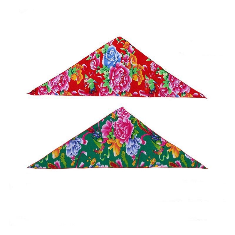 KFX-9221949 Country Style Triangular Scarf for Dogs and Cats - Cotton Silk Pet Headscarf for All Seasons