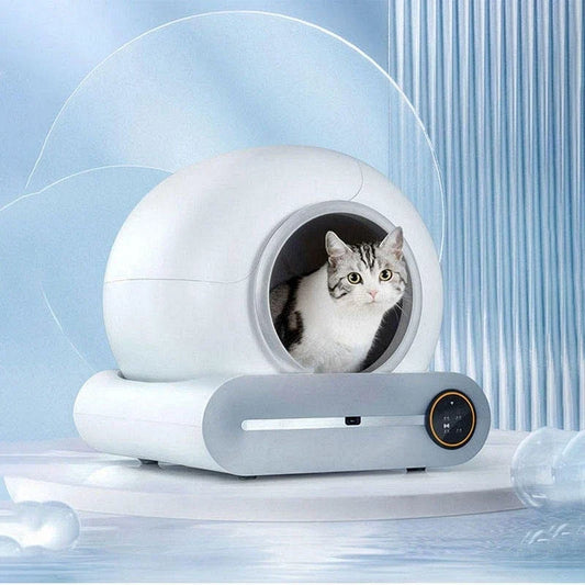 KFX-922195 Smart Cat Litter Box with Spacious Entrance, Automatic Cleaning, and Odor Control Features
