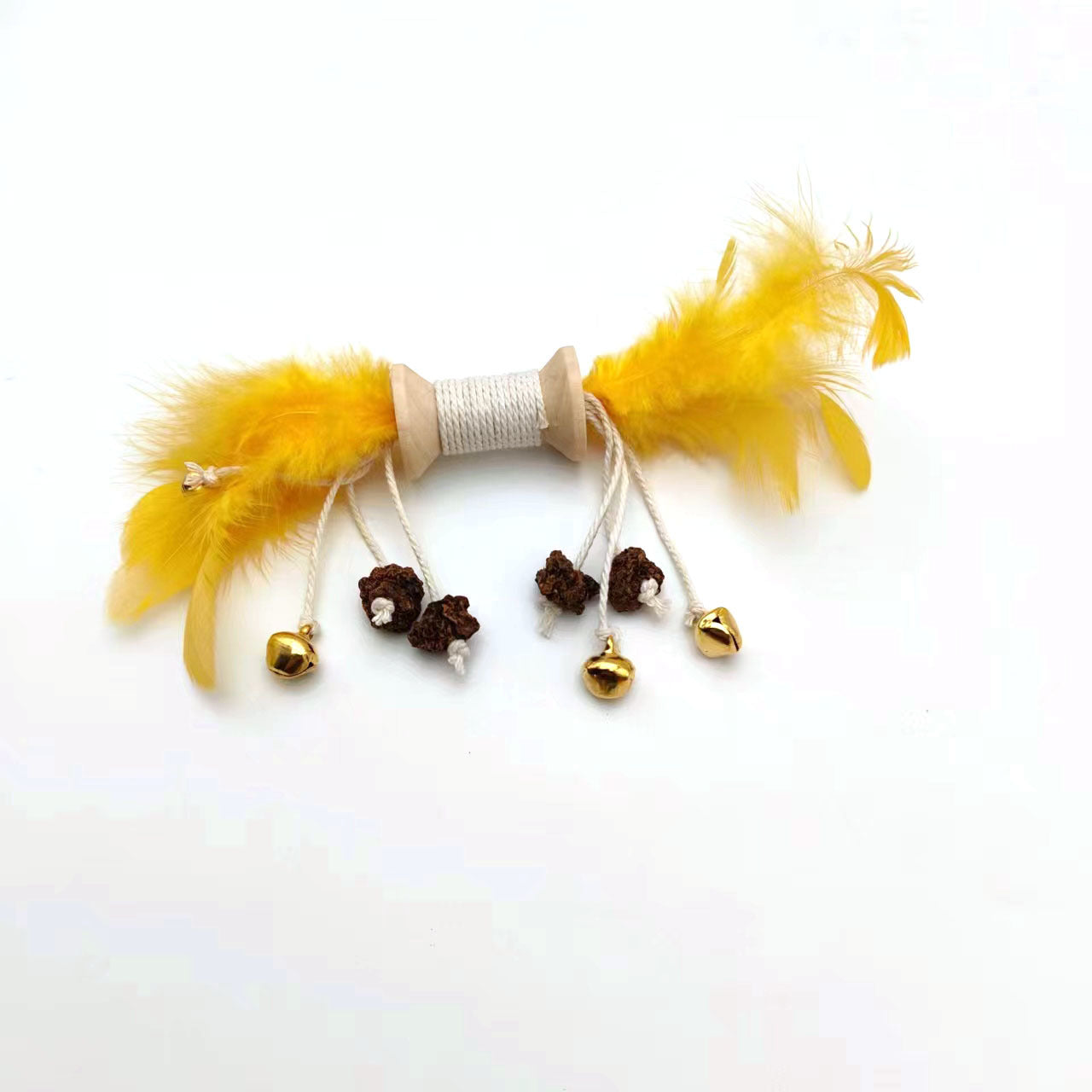 KFX-9222973 Interactive Feather and Bell Cat Toy with Colorful Galls and Inflated Ego Design, 21CM Length
