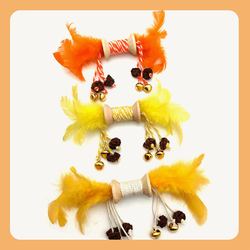 KFX-9222973 Interactive Feather and Bell Cat Toy with Colorful Galls and Inflated Ego Design, 21CM Length