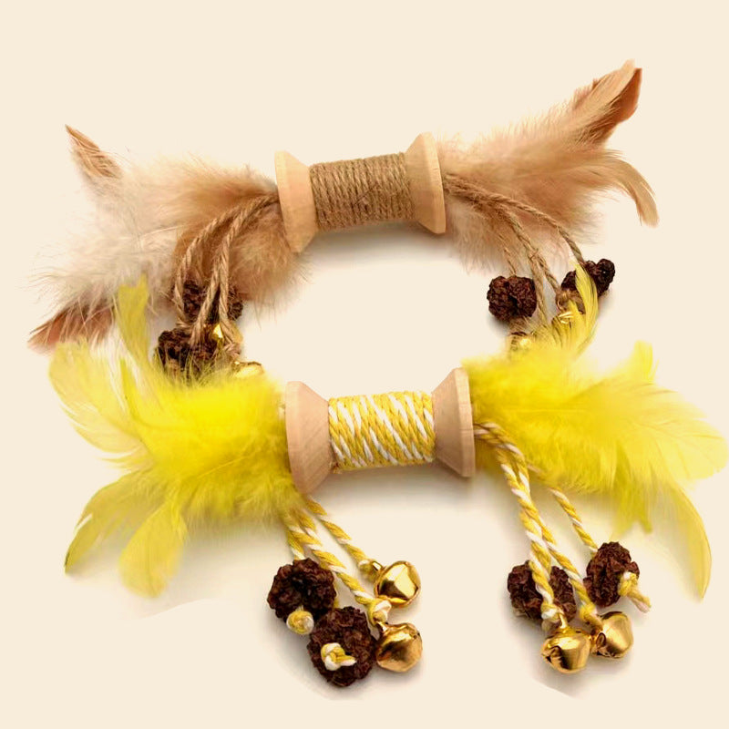 KFX-9222973 Interactive Feather and Bell Cat Toy with Colorful Galls and Inflated Ego Design, 21CM Length