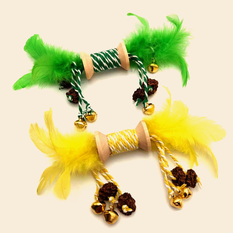 KFX-9222973 Interactive Feather and Bell Cat Toy with Colorful Galls and Inflated Ego Design, 21CM Length
