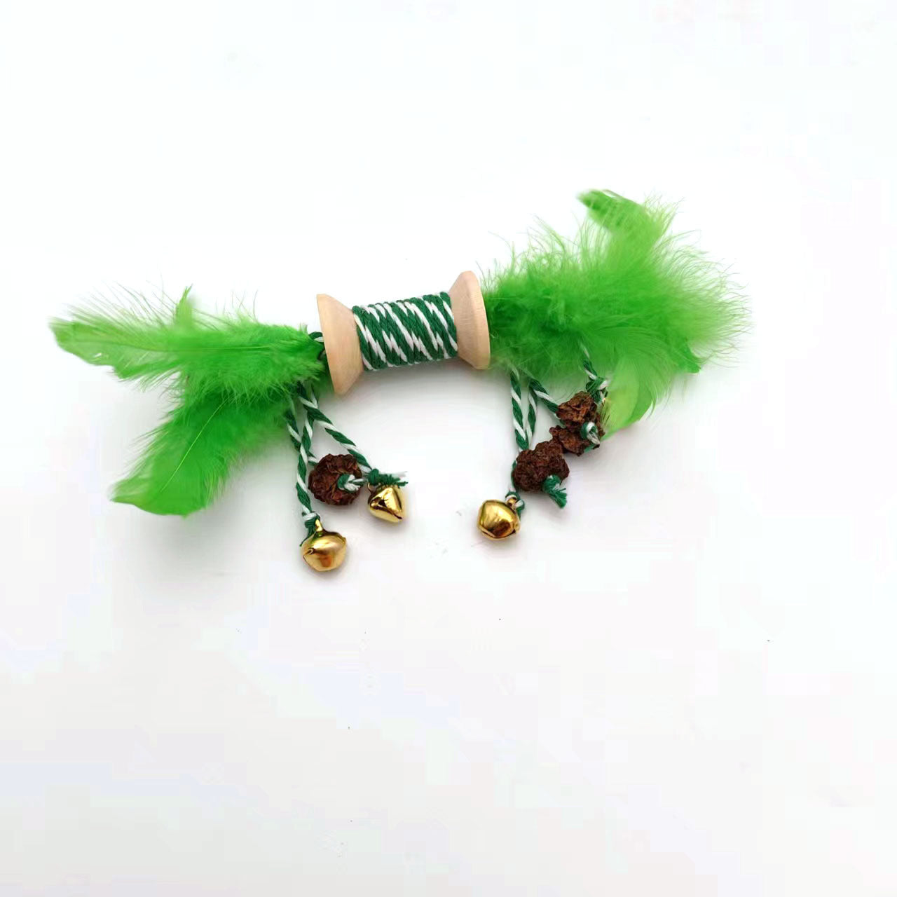 KFX-9222973 Interactive Feather and Bell Cat Toy with Colorful Galls and Inflated Ego Design, 21CM Length