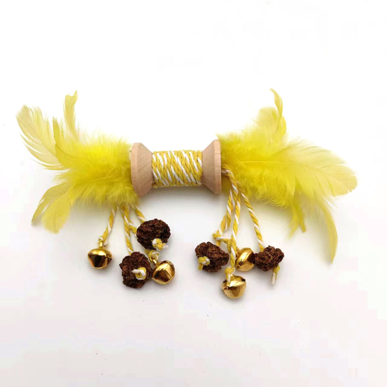 KFX-9222973 Interactive Feather and Bell Cat Toy with Colorful Galls and Inflated Ego Design, 21CM Length