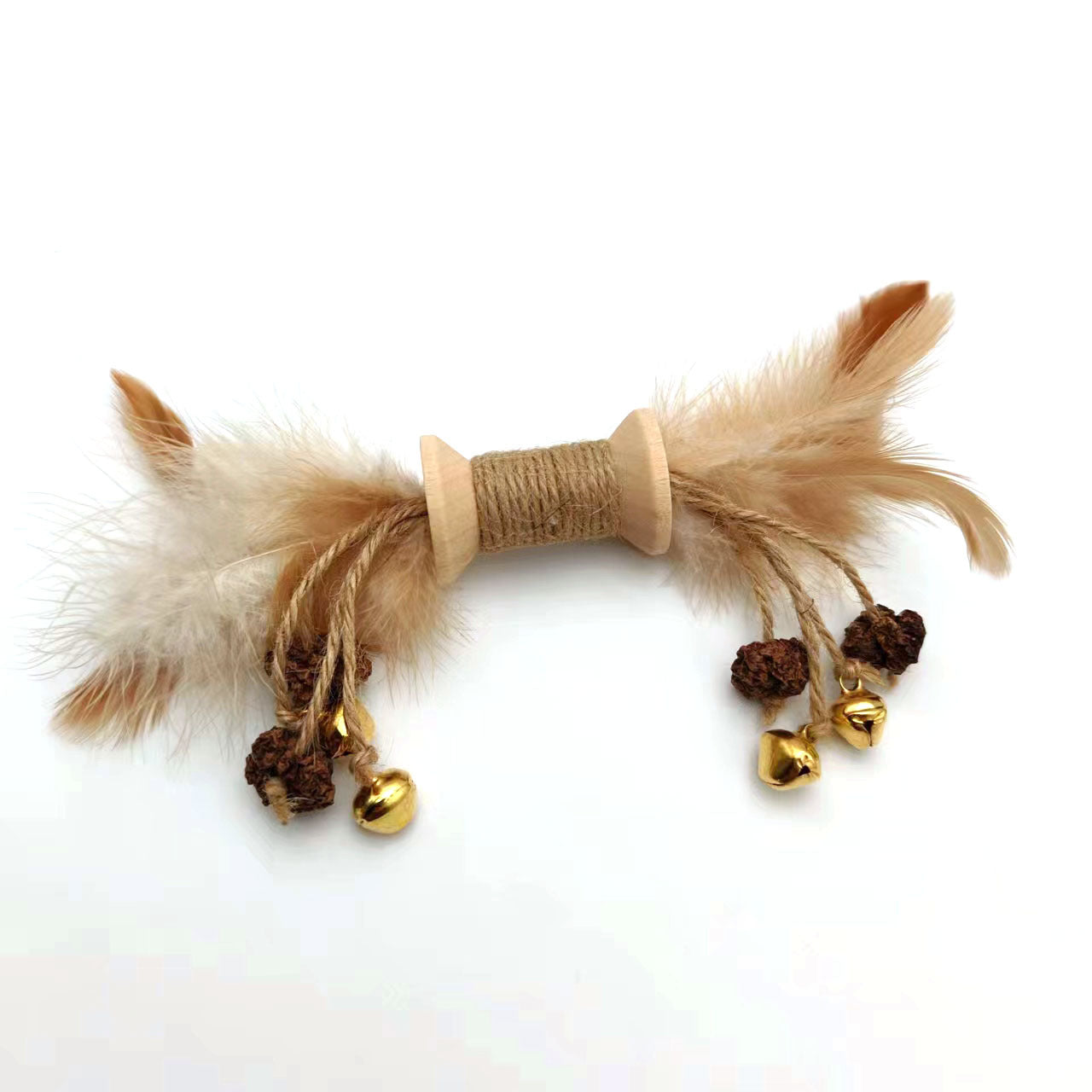 KFX-9222973 Interactive Feather and Bell Cat Toy with Colorful Galls and Inflated Ego Design, 21CM Length