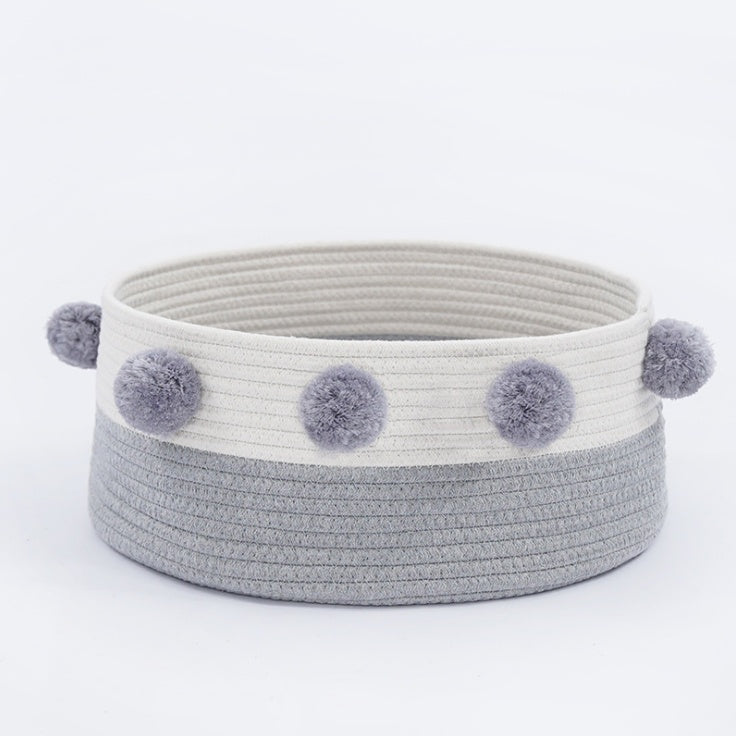 KFX-9230141 Eco-Friendly Cotton Thread Cat Bed and House, Soft and Comfortable, 40 cm Diameter, for Cats and Small Dogs