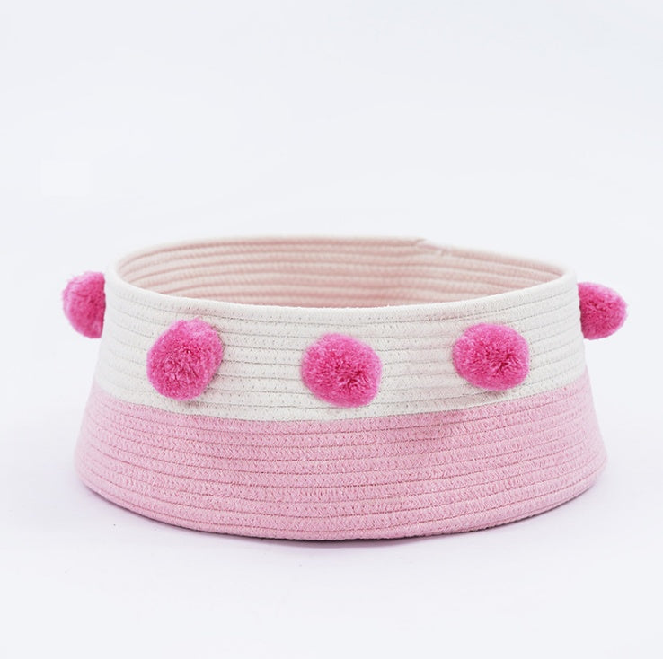 KFX-9230141 Eco-Friendly Cotton Thread Cat Bed and House, Soft and Comfortable, 40 cm Diameter, for Cats and Small Dogs