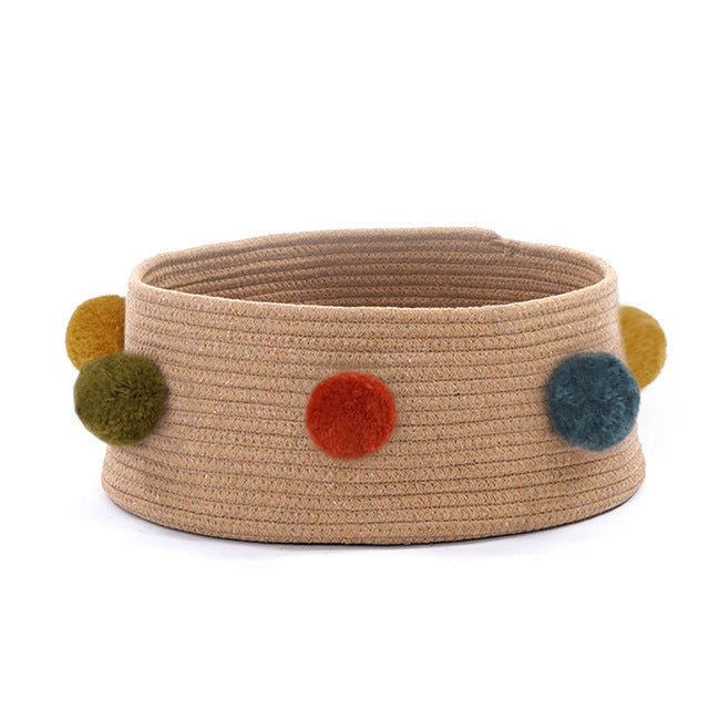 KFX-9230141 Eco-Friendly Cotton Thread Cat Bed and House, Soft and Comfortable, 40 cm Diameter, for Cats and Small Dogs