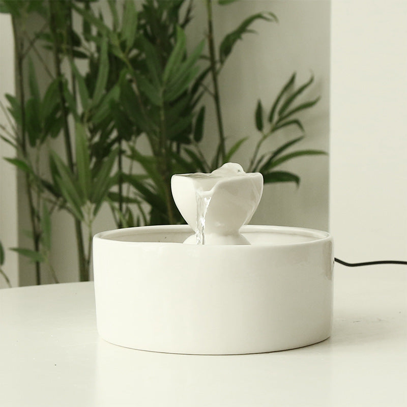 KFX-9230269 Ceramic Automatic Circulating Water Bowl Fountain for Cats - 920ML Capacity