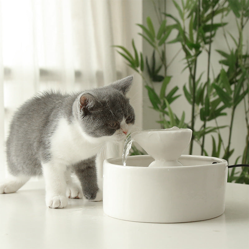 KFX-9230269 Ceramic Automatic Circulating Water Bowl Fountain for Cats - 920ML Capacity