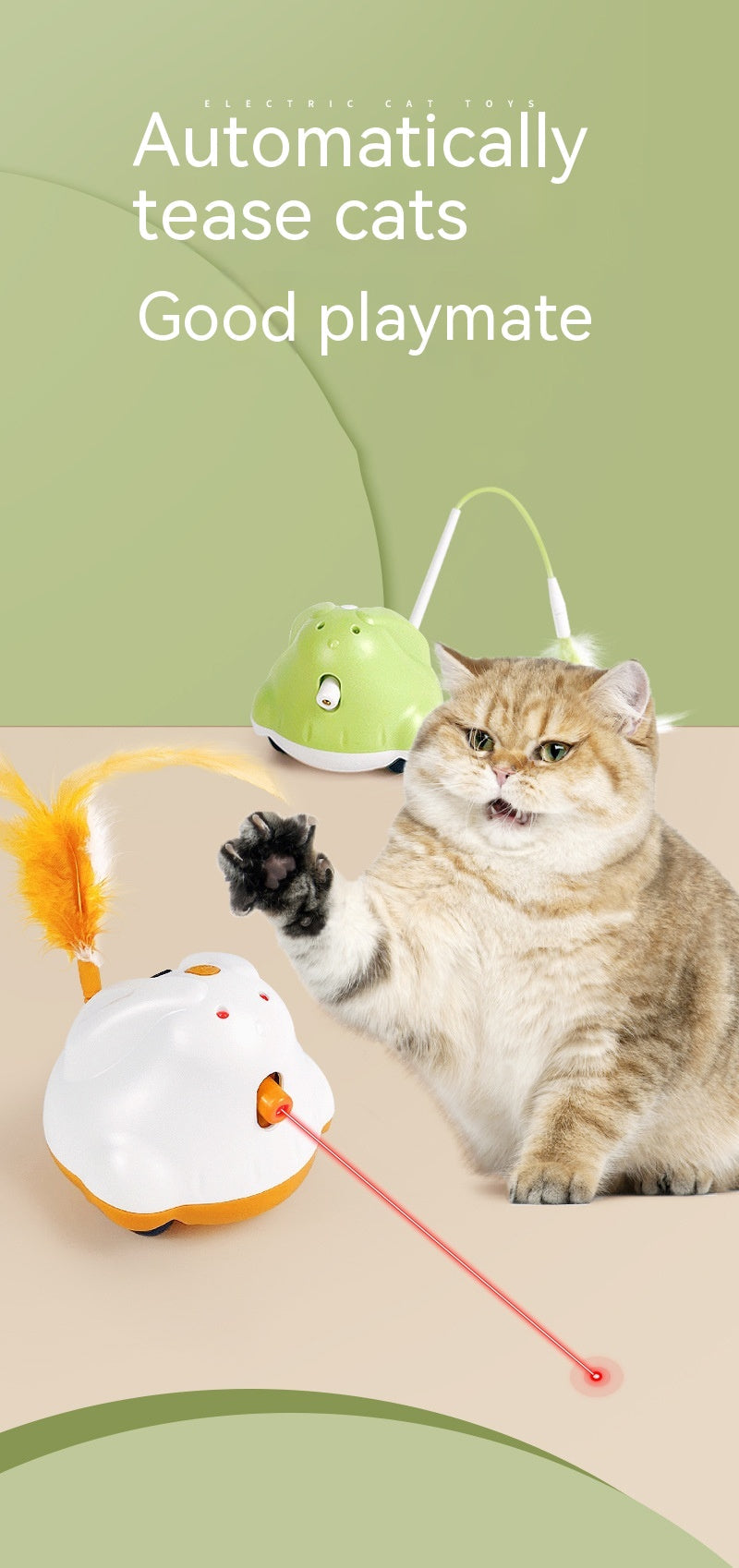 KFX-9230909 Dynamic Self-Interactive Laser Cat Teaser Toy with Adjustable Features