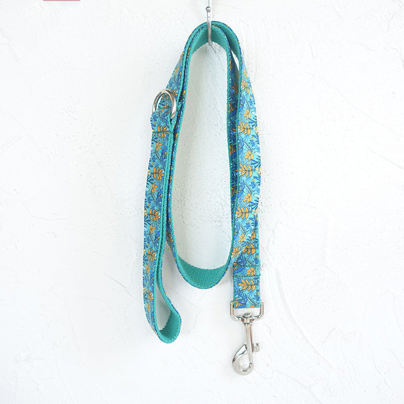 KFX-9232061 MUTTCO Adjustable Dog Collar and Rope Leash Set, Polyester Material, Various Sizes Available