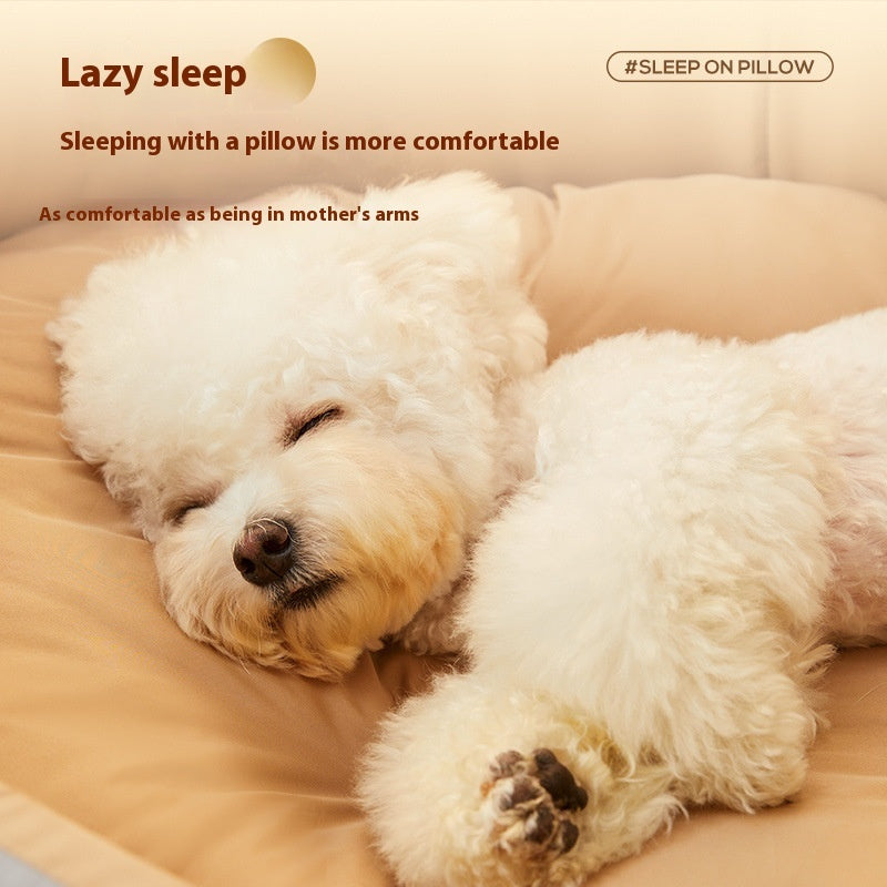 KFX-9234109 Universal Washable Windproof Nest for Pets - Four Seasons Design in Grayish Yellow, Brown, and Green