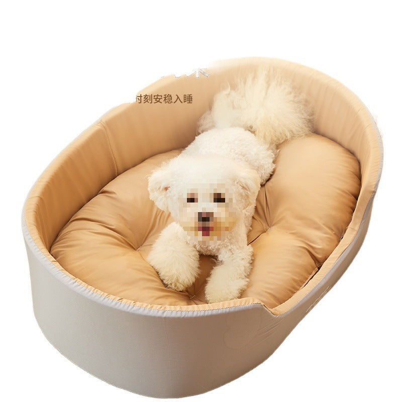 KFX-9234109 Universal Washable Windproof Nest for Pets - Four Seasons Design in Grayish Yellow, Brown, and Green