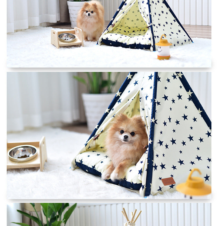 KFX-9234877 Portable Washable Pet Tent - Dog Bed & Cat House with Unique Native American Design