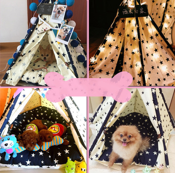 KFX-9234877 Portable Washable Pet Tent - Dog Bed & Cat House with Unique Native American Design