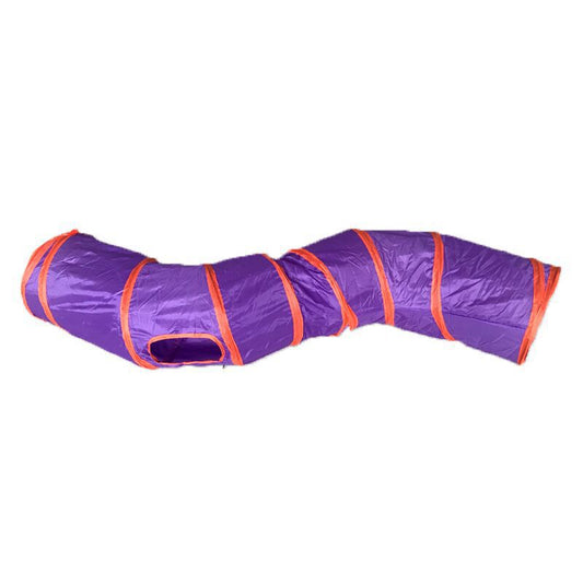 KFX-9235133 Foldable S-Shaped Cat Tunnel in Multi-Colors for Playful Pets