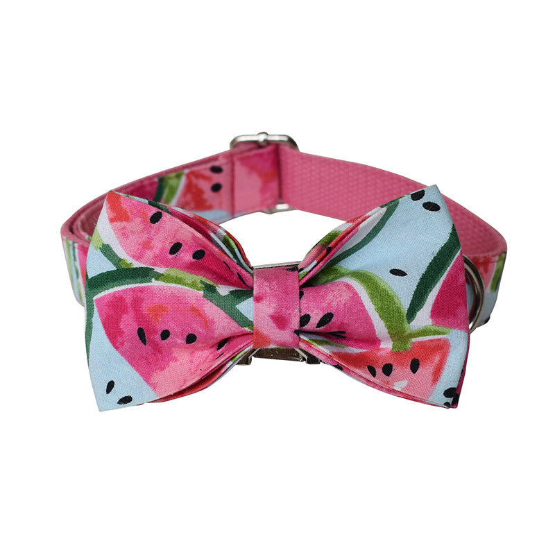 KFX-9235645 Flower Pattern Dog Collar and Leash Set - Adjustable Nylon, Lightweight and Washable