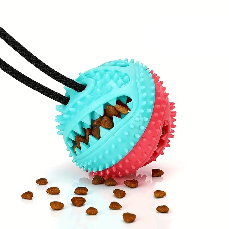 KFX-9237309 Interactive Teething Tug-of-War Dog Toy with Suction Cup - Durable TPR Chew Toy for Aggressive Chewers