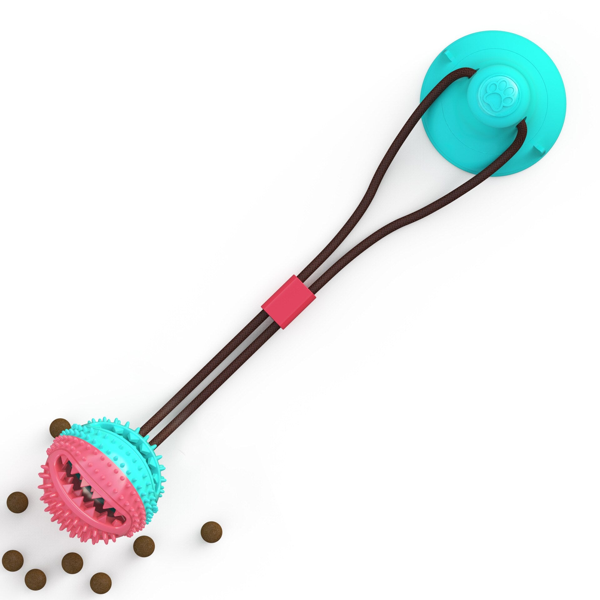 KFX-9237309 Interactive Teething Tug-of-War Dog Toy with Suction Cup - Durable TPR Chew Toy for Aggressive Chewers