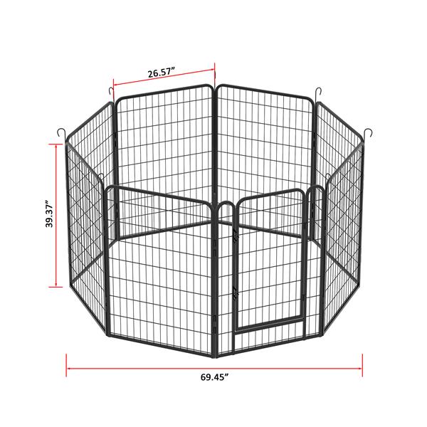 KFX-9237437 Heavy-Duty Metal Pet Wire Fence with Rust-Resistant Coating and Automatic Locking Mechanism, Ideal for Indoor and Outdoor Use