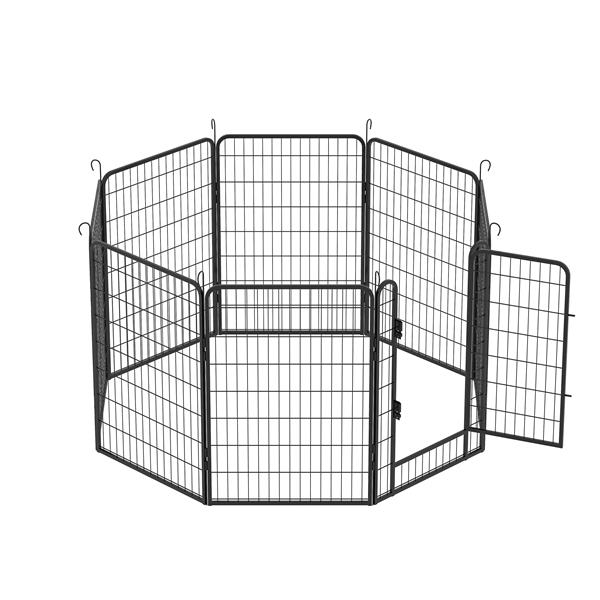 KFX-9237437 Heavy-Duty Metal Pet Wire Fence with Rust-Resistant Coating and Automatic Locking Mechanism, Ideal for Indoor and Outdoor Use