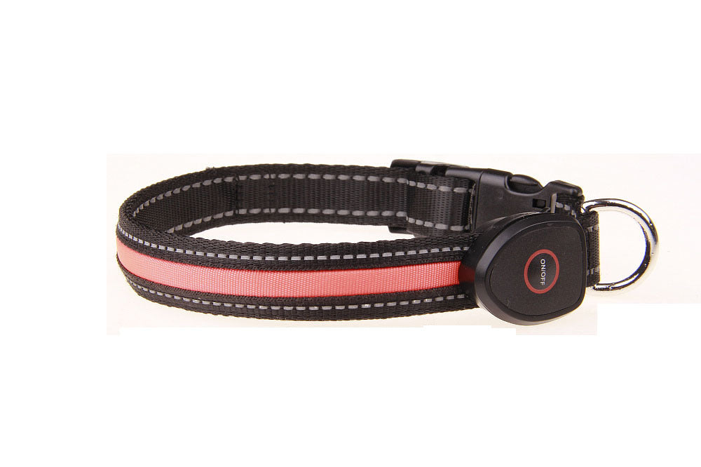 KFX-9237821 Luminous USB Charging Dog Collar - Adjustable Nylon Pet Accessory in Multiple Sizes