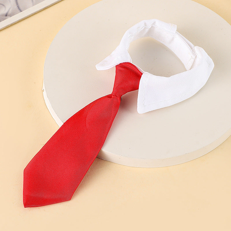 KFX-9238077 Adjustable Christmas Dog Necktie with Snowflake Pattern and Red Plaid for Small to Medium Pets