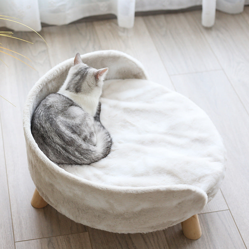 KFX-9239869 Comfortable Wooden Nest Pet Bed for Cats and Kittens - Small & Large Sizes Available