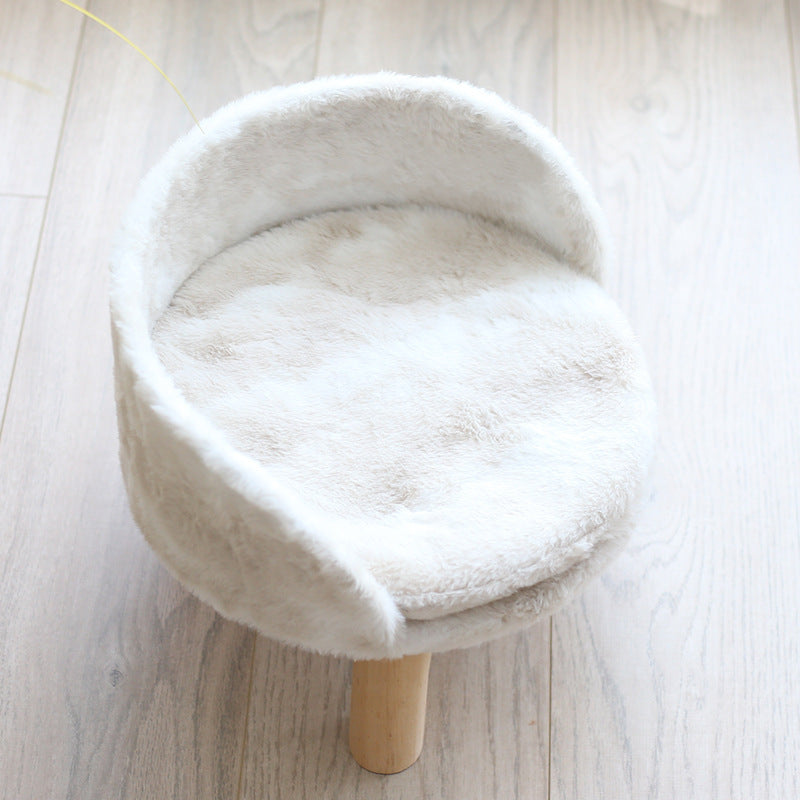 KFX-9239869 Comfortable Wooden Nest Pet Bed for Cats and Kittens - Small & Large Sizes Available
