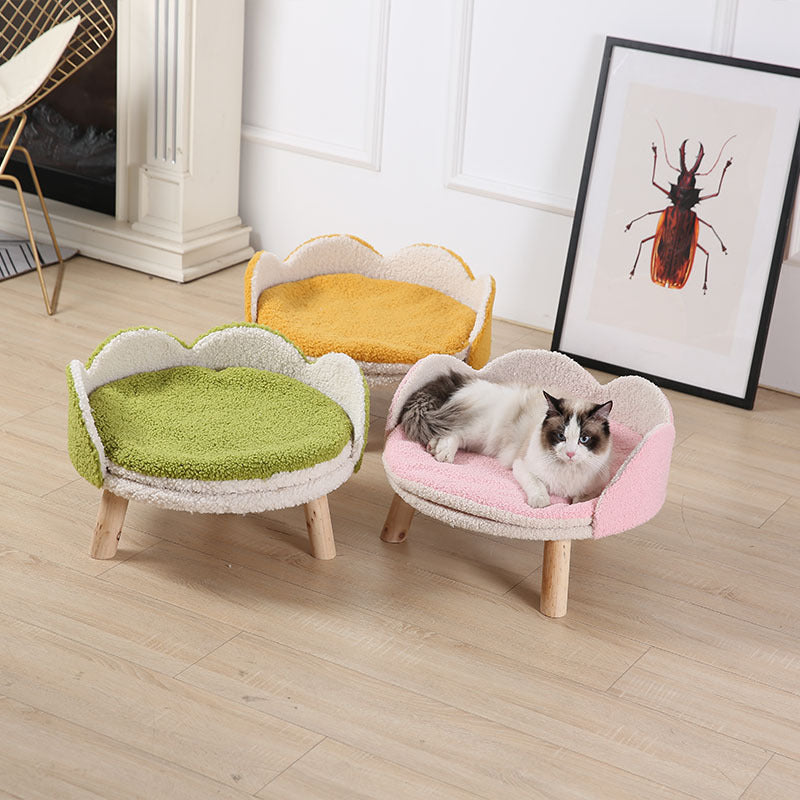 KFX-9239869 Comfortable Wooden Nest Pet Bed for Cats and Kittens - Small & Large Sizes Available