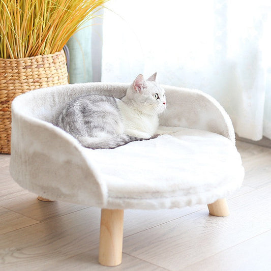KFX-9239869 Comfortable Wooden Nest Pet Bed for Cats and Kittens - Small & Large Sizes Available