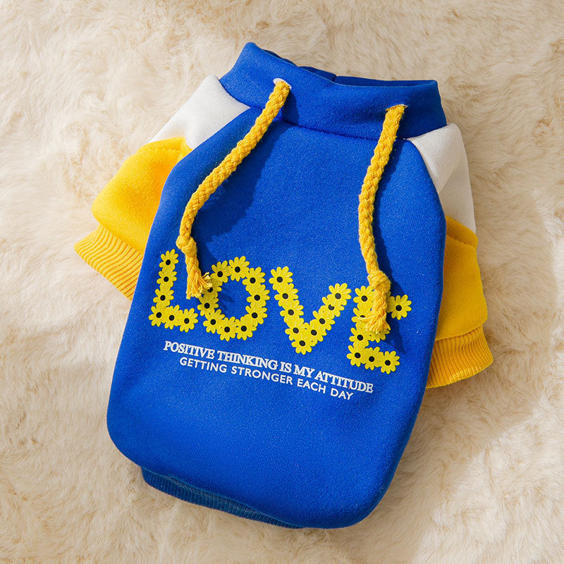 KFX-9240893 Trendy Hooded Pet Sweater for Autumn and Winter – Milk Silk Material, Available in Blue and Black