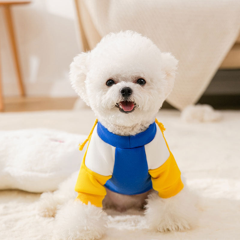 KFX-9240893 Trendy Hooded Pet Sweater for Autumn and Winter – Milk Silk Material, Available in Blue and Black