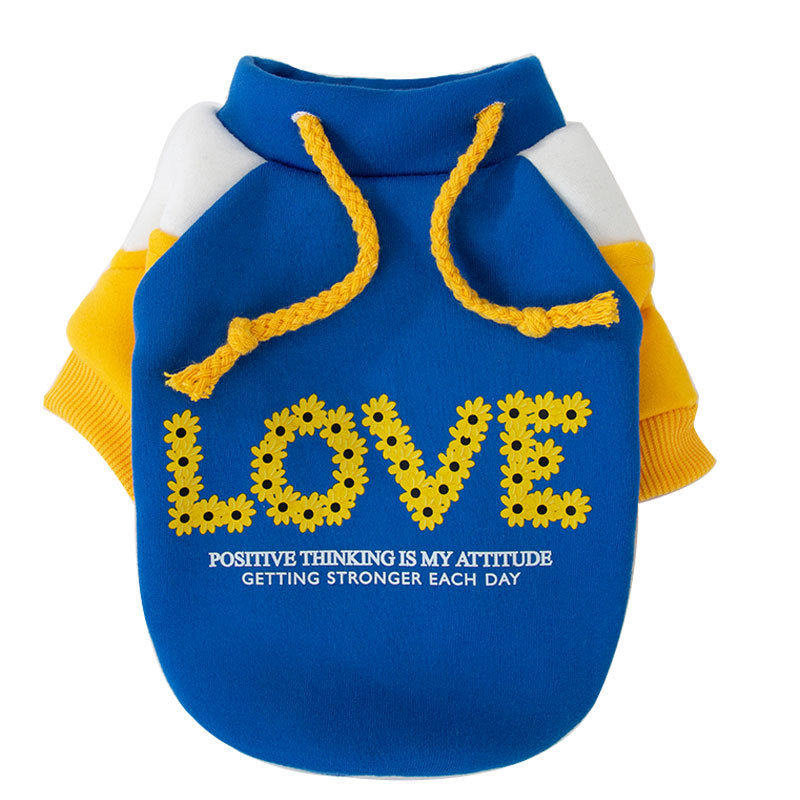 KFX-9240893 Trendy Hooded Pet Sweater for Autumn and Winter – Milk Silk Material, Available in Blue and Black