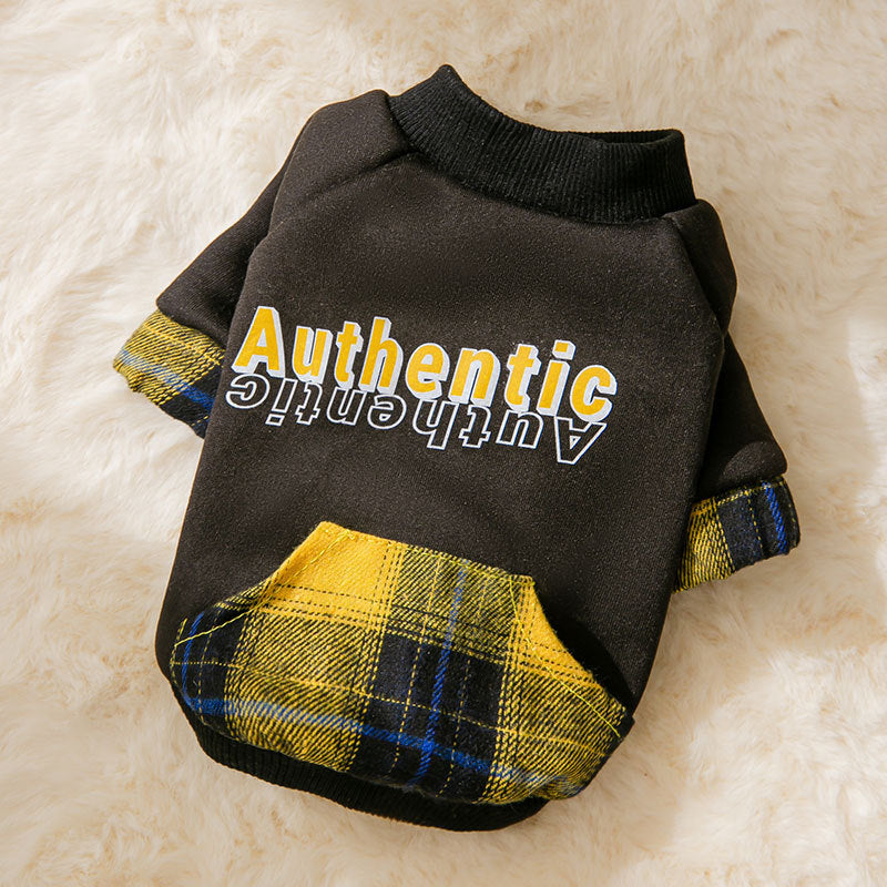 KFX-9240893 Trendy Hooded Pet Sweater for Autumn and Winter – Milk Silk Material, Available in Blue and Black
