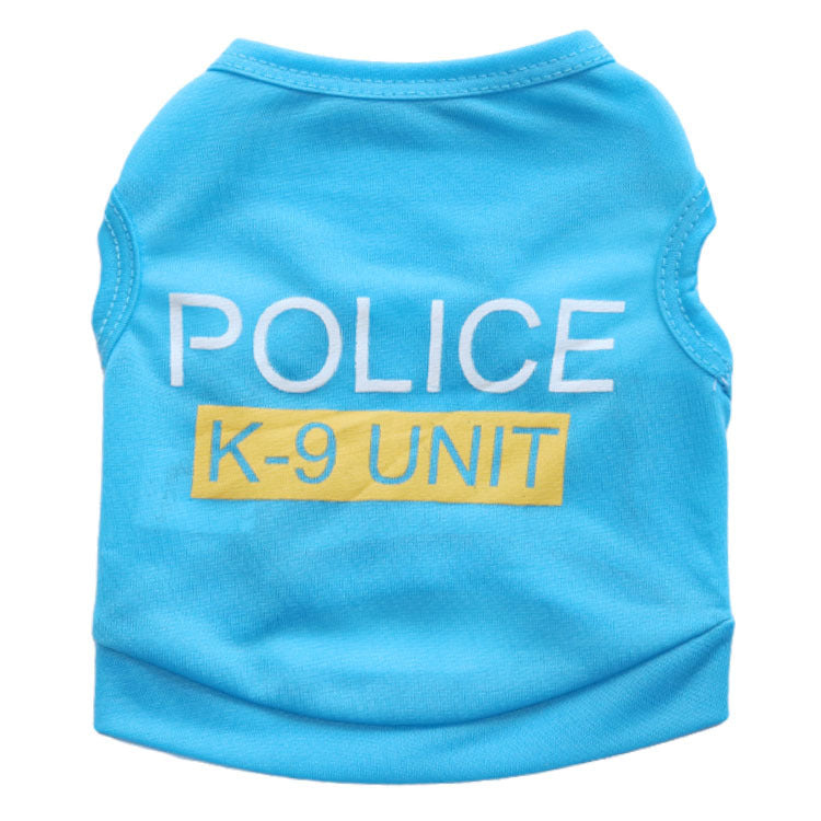 KFX-9241405 Casual Cotton Vest for Dogs in Blue, Black, Green, and Pink - Spring and Summer Wear