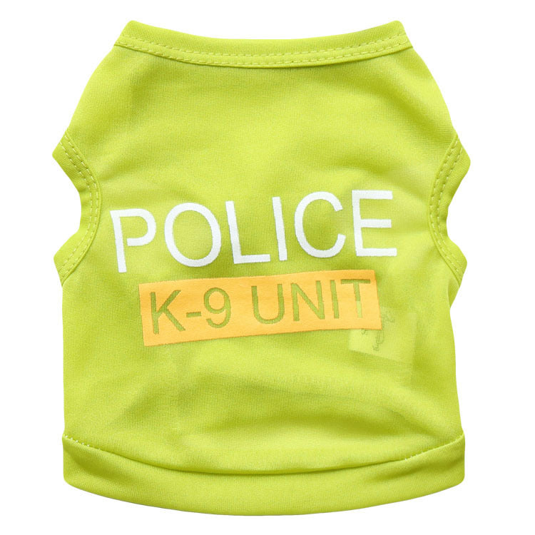 KFX-9241405 Casual Cotton Vest for Dogs in Blue, Black, Green, and Pink - Spring and Summer Wear