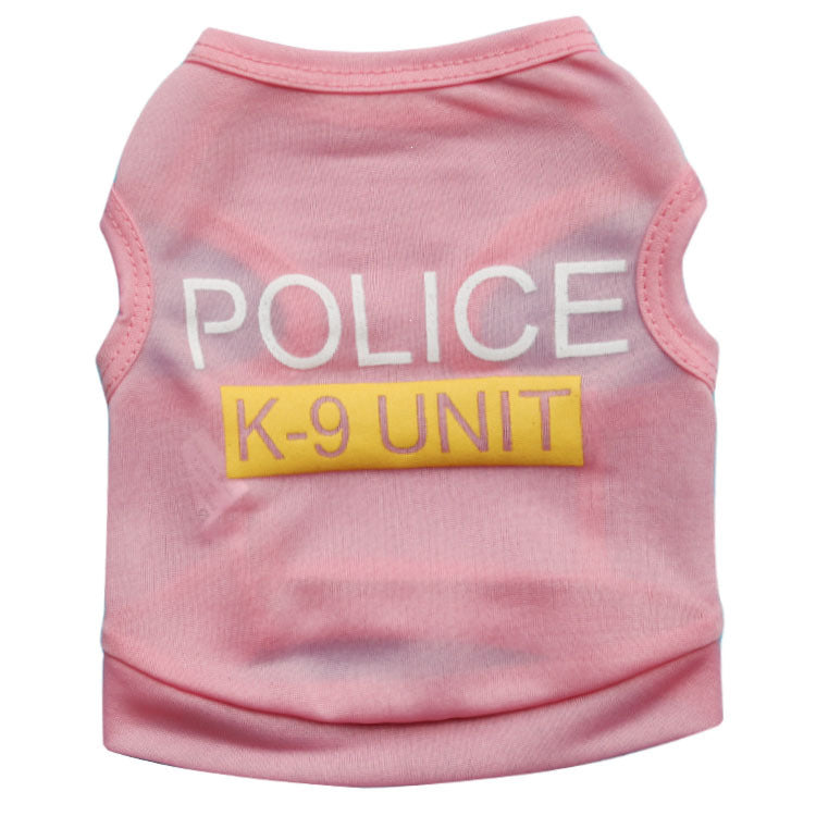 KFX-9241405 Casual Cotton Vest for Dogs in Blue, Black, Green, and Pink - Spring and Summer Wear