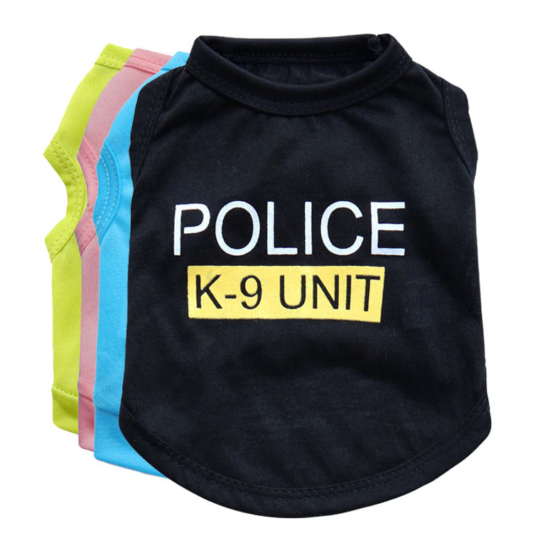 KFX-9241405 Casual Cotton Vest for Dogs in Blue, Black, Green, and Pink - Spring and Summer Wear